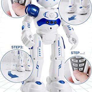 KingsDragon RC Robot Toys for Kids, Gesture & Sensing Programmable Remote Control Smart Robot for Age 3 4 5 6 7 8 Year Old Boys Girls Birthday Gift Present