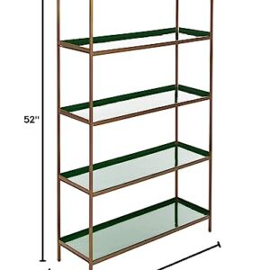 Safavieh Home Justine Contemporary Green and Brass 5-tier Etagere Bookshelf