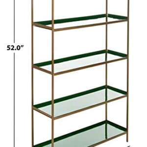 Safavieh Home Justine Contemporary Green and Brass 5-tier Etagere Bookshelf