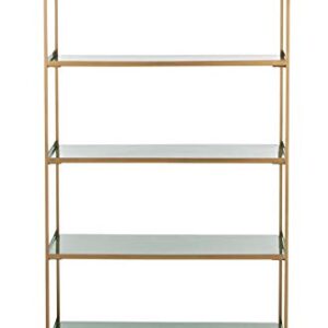 Safavieh Home Justine Contemporary Green and Brass 5-tier Etagere Bookshelf