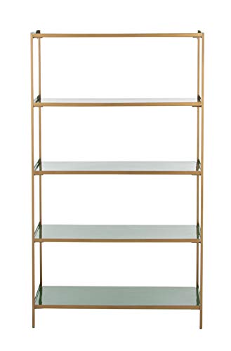 Safavieh Home Justine Contemporary Green and Brass 5-tier Etagere Bookshelf