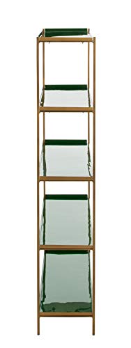 Safavieh Home Justine Contemporary Green and Brass 5-tier Etagere Bookshelf