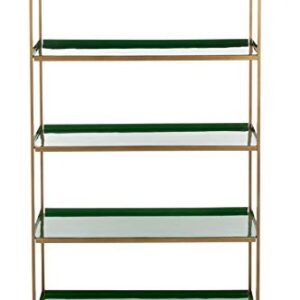 Safavieh Home Justine Contemporary Green and Brass 5-tier Etagere Bookshelf