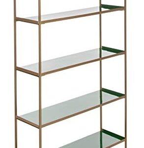 Safavieh Home Justine Contemporary Green and Brass 5-tier Etagere Bookshelf