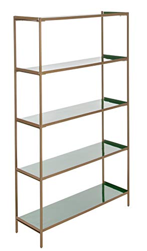 Safavieh Home Justine Contemporary Green and Brass 5-tier Etagere Bookshelf