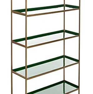 Safavieh Home Justine Contemporary Green and Brass 5-tier Etagere Bookshelf
