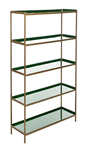 Safavieh Home Justine Contemporary Green and Brass 5-tier Etagere Bookshelf