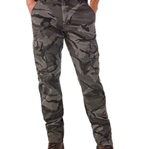 Wrangler Authentics mens Regular Tapered Cargo Pants, Grey Camo, 33W x 30L US