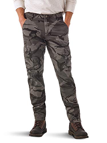 Wrangler Authentics mens Regular Tapered Cargo Pants, Grey Camo, 33W x 30L US