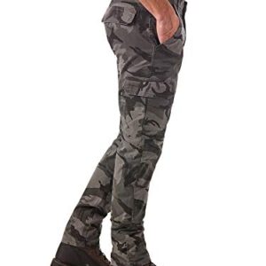 Wrangler Authentics mens Regular Tapered Cargo Pants, Grey Camo, 33W x 30L US