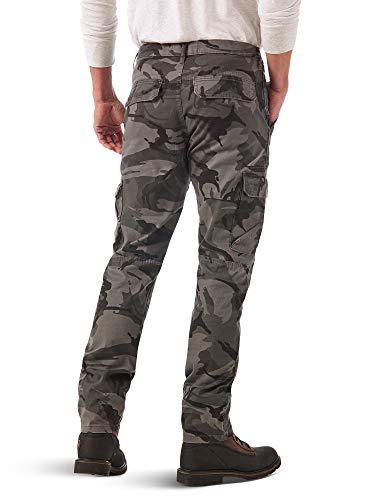 Wrangler Authentics mens Regular Tapered Cargo Pants, Grey Camo, 33W x 30L US