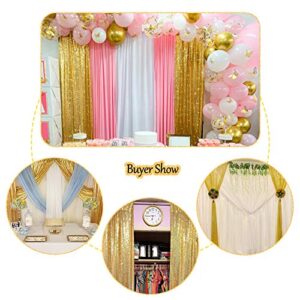 SquarePie Sequin Curtain 2 Panels 2FT x 8FT Gold Backdrop for Wedding Party Christmas