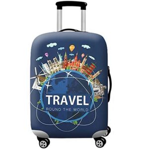 wujiaoniao travel luggage cover spandex suitcase protector washable baggage covers (s (for 18-20 inch luggage), travel)