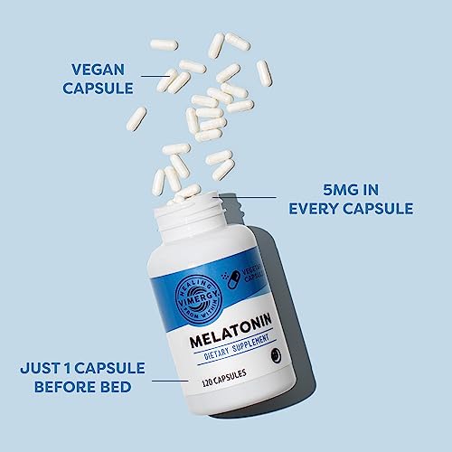 Vimergy Melatonin Capsules, 120 Servings – Natural Sleep Aid – Sleep Supplement – Helps You Fall Asleep Faster & Stay Asleep Longer - Non-GMO, Gluten-Free, Kosher, Soy-Free, Vegan, Paleo