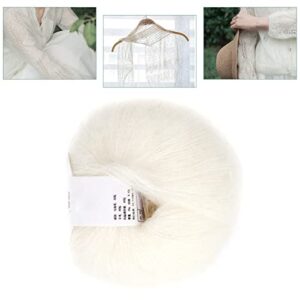 Soft Mohair Wool Knitting Yarn Lightweight Hand Knitwear Yarn DIY Shawl Scarf Crochet Thread(White)