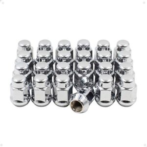 wheel accessories parts set of 24 aftermarket chrome hex lug nuts closed end bulge acorn lug nut style 1. cone seat 19mm 3/4 hex m14 x 1.50 2007-23 gmc acadia 2009-22 chevy traverse