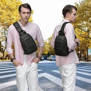 Messenger Bag for Men,Small Black Sling Crossbody Bags,Waterproof Daypacks,Hiking Biking Shoulder Bag