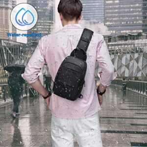 Messenger Bag for Men,Small Black Sling Crossbody Bags,Waterproof Daypacks,Hiking Biking Shoulder Bag