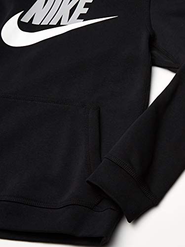 Nike Boy's Sportswear Club+ Hbr Pullover Hoodie, Black/(Light Smoke Grey), Large