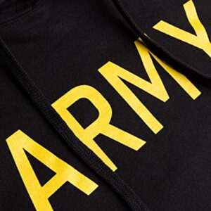 Ann Arbor T-shirt Co. ARMY PT Style Hoodie | U.S. Military Training Workout Fleece Hoody Sweatshirt-(Hood,S) Black