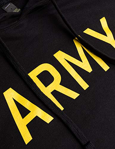 Ann Arbor T-shirt Co. ARMY PT Style Hoodie | U.S. Military Training Workout Fleece Hoody Sweatshirt-(Hood,S) Black