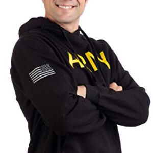 Ann Arbor T-shirt Co. ARMY PT Style Hoodie | U.S. Military Training Workout Fleece Hoody Sweatshirt-(Hood,S) Black