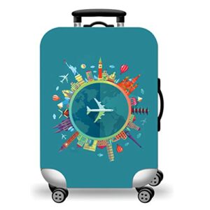 wujiaoniao travel luggage cover spandex suitcase protector washable baggage covers (l (for 25-28 inch luggage), go travel)