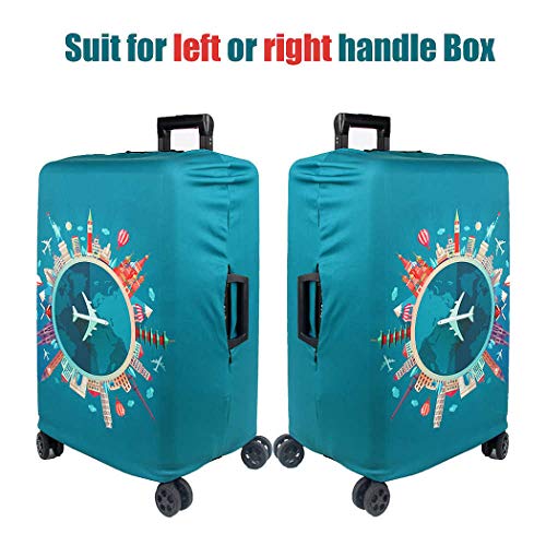 WUJIAONIAO Travel Luggage Cover Spandex Suitcase Protector Washable Baggage Covers (L (for 25-28 inch luggage), Go Travel)