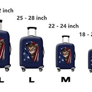 WUJIAONIAO Travel Luggage Cover Spandex Suitcase Protector Washable Baggage Covers (L (for 25-28 inch luggage), Go Travel)