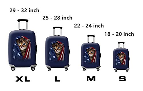 WUJIAONIAO Travel Luggage Cover Spandex Suitcase Protector Washable Baggage Covers (L (for 25-28 inch luggage), Go Travel)