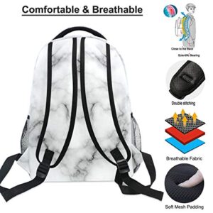 Wamika Marble Backpacks for Girls Kids Boys Griotte Stone School Book Bags Waterproof Student Laptop Backpack Black and White College Carrying Bag Casual Durable Lightweight Travel Sports Day Packs