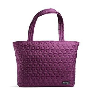 fit + fresh metro tote, 2-in-1 laptop bag for women, dual-compartment tote bag with 15" laptop section & insulated cooler for lunch, perfect work bag, school bag, travel purse & more, plum