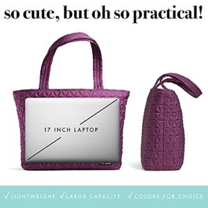 Fit + Fresh Metro Tote, 2-In-1 Laptop Bag for Women, Dual-Compartment Tote Bag with 15" Laptop Section & Insulated Cooler for Lunch, Perfect Work Bag, School Bag, Travel Purse & More, Plum