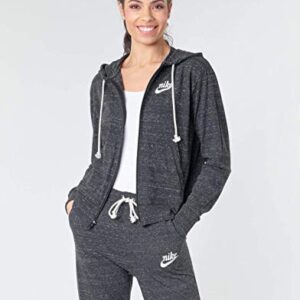 Nike Women's Sportswear Gym Vintage Full-Zip Hoodie , Black/(Sail), Small