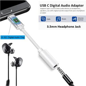 USB C to 3.5mm Headphone Jack Adapter Compatible with Pixel 6 5 4 3 2 XL, iPad Pro 2022 2021 2020 2018, Sony HTC Moto Samsung Galaxy S21 S20 Ultra S20+ Note 20 10 S10 S9 Plus and More