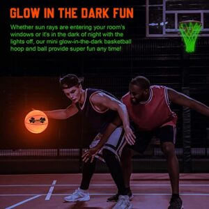 Glow in The Dark Basketball Net Hoop - LED Lighted Smart Basketball Goal with Glowing Hoop Net - Nightime Light Up Glow Hoop Outdoor - Heavy Duty Basketball Air Pump Included