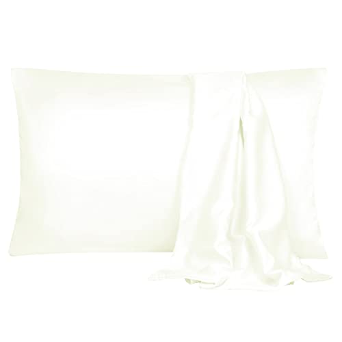 uxcell 2 Pack Silk Satin Pillowcase for Hair and Skin, Cool, Silky, Soft Breathable Pillow Cases Travel Size 14x20 Inch with Envelope Closure