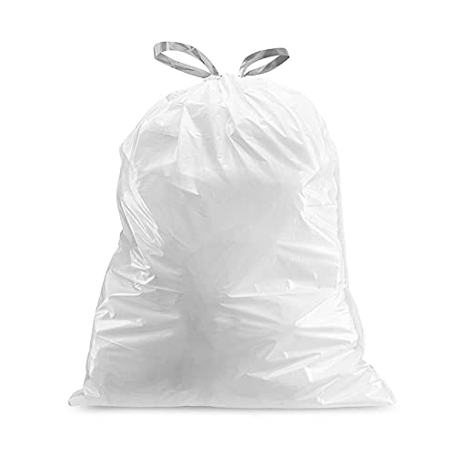 Plasticplace Trash Bags â”‚simplehuman (x) Code J Compatible ”‚White Drawstring Garbage Liners 10-10.5 Gallon / 38-40 Liter â”‚ 21" x 28", 50 Count (Pack of 1)