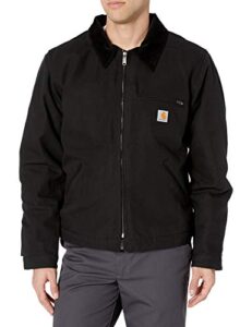 carhartt men's duck detroit jacket (regular and big & tall sizes), black, x-large