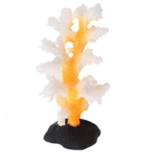 Hffheer Aquarium Artificial Coral, Fish Tank Artificial Coral Simulation Plant Luminous Silicone Coral for Fish Tank Landscape Decoration Aquarium Ornaments(Yellow)