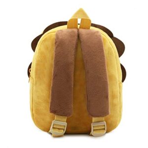 Ladyzone Toddler Backpack Zoo Animals Backpacks Cute Plush Bag Cartoon 10" Preschool Book Bag For 2+ Years Girls Boys (Lion)