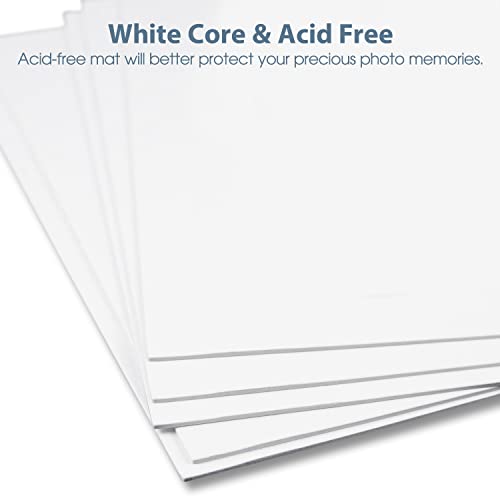 Golden State Art, 8x10 White Uncut Mat for Pictures/Frames - Pack of 10 - Acid-Free Mat Boards for Artworks, Prints, Photographs - Great for Weddings, Engagements, Graduations - Signature Friendly