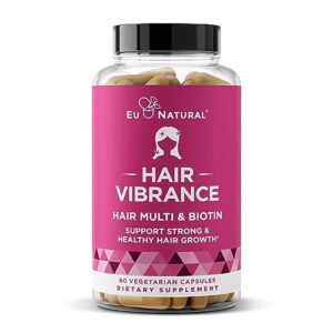 vibrance hair growth vitamins for women – grow hair faster, healthier, and stronger with potent multiblend of biotin & optimsm – supports thicker, shinier hair & regrowth – 60 vegetarian soft capsules