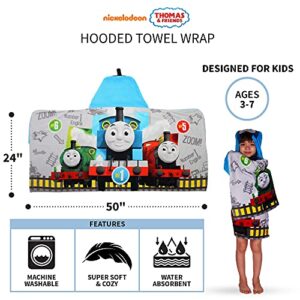 Thomas And Friends Bath/Pool/Beach Soft Cotton Terry Hooded Towel Wrap, 24" x 50", Thomas And Friends, By Franco Kids