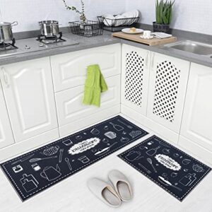carvapet 2 piec non-slip kitchen rug tpr non-skid backing mat for doorway bathroom runner rug set, he buyer opted out from receiving this message, for more details click here. design (17"x48"+17"x24")