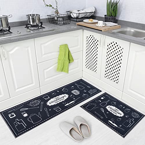 Carvapet 2 Piec Non-Slip Kitchen Rug TPR Non-Skid Backing Mat for Doorway Bathroom Runner Rug Set, he buyer opted out from receiving this message, for more details click here. Design (17"x48"+17"x24")