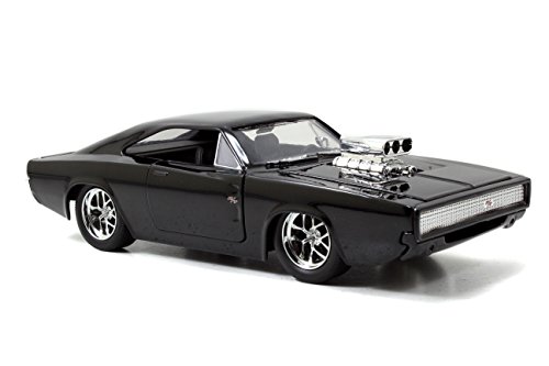 Jada Toys Fast & Furious Dom & Dodge Charger R/T, 1:24 Scale Build n' Collect Die-Cast Model Kit with 2.75" Die-Cast Figure, Black