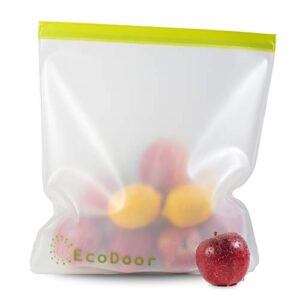 ecodoor reusable 2 gallon capacity food storage & freezer bags (4 bags)