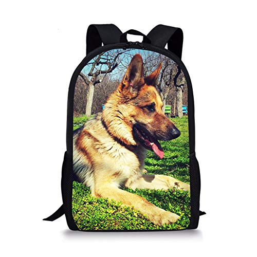 German Shepherd Bookbags Boys Girls School Backpack Lightweight Durable Teen Travel Daypack