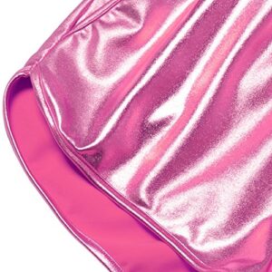 Juniors Pink Metallic Shorts Shiny Sparkly Dance Hot Pants for Teen Girls 12 13